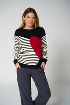 Momiji stripe sweatshirt