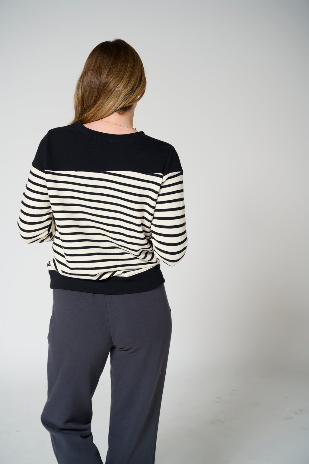 Momiji stripe sweatshirt