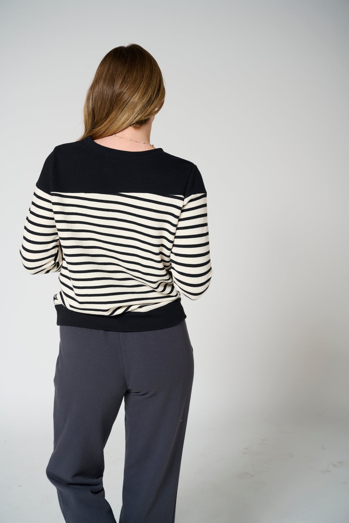 Momiji stripe sweatshirt