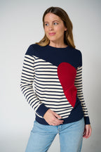 Momiji stripe sweatshirt