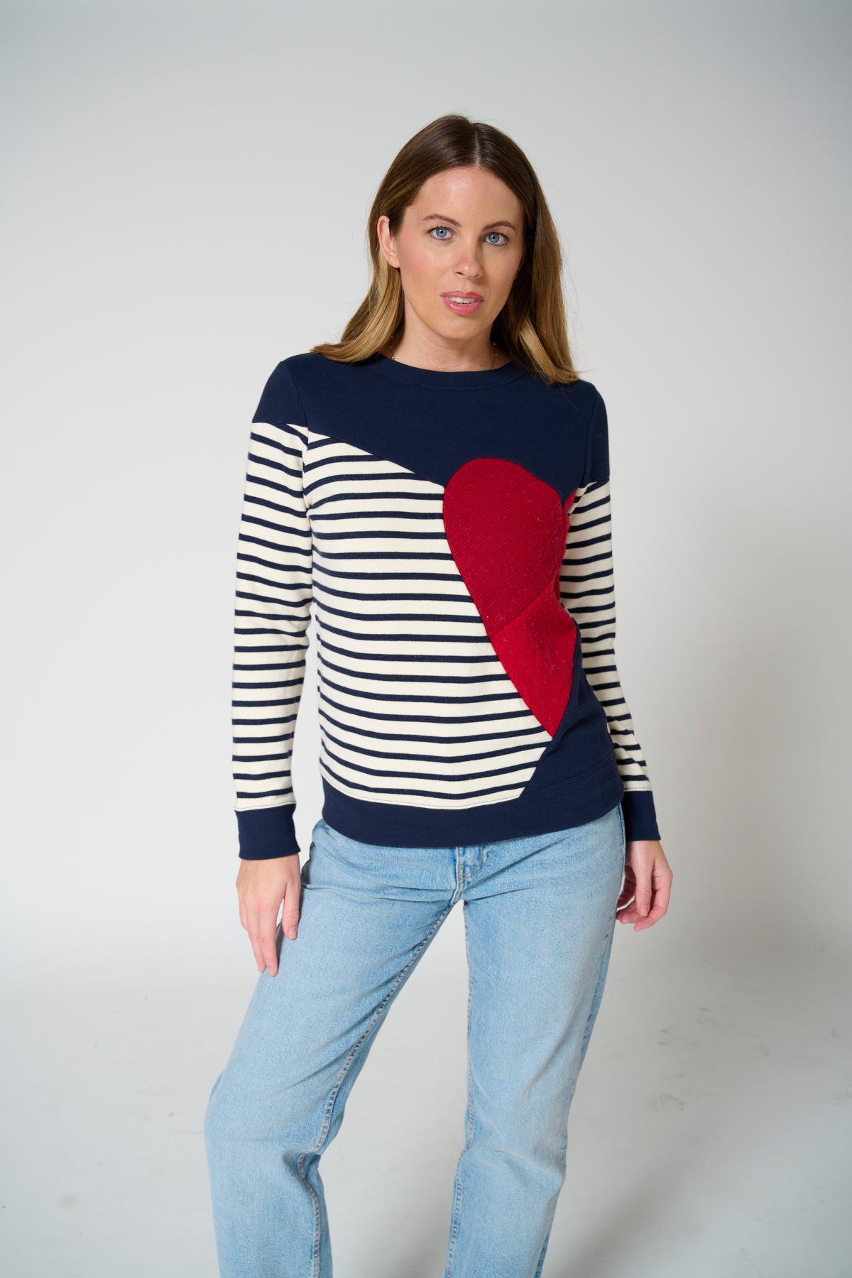 Momiji stripe sweatshirt