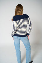 Momiji stripe sweatshirt