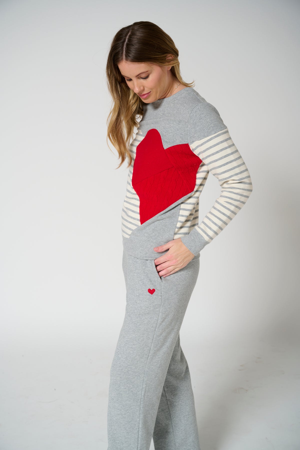 Momiji stripe sweatshirt
