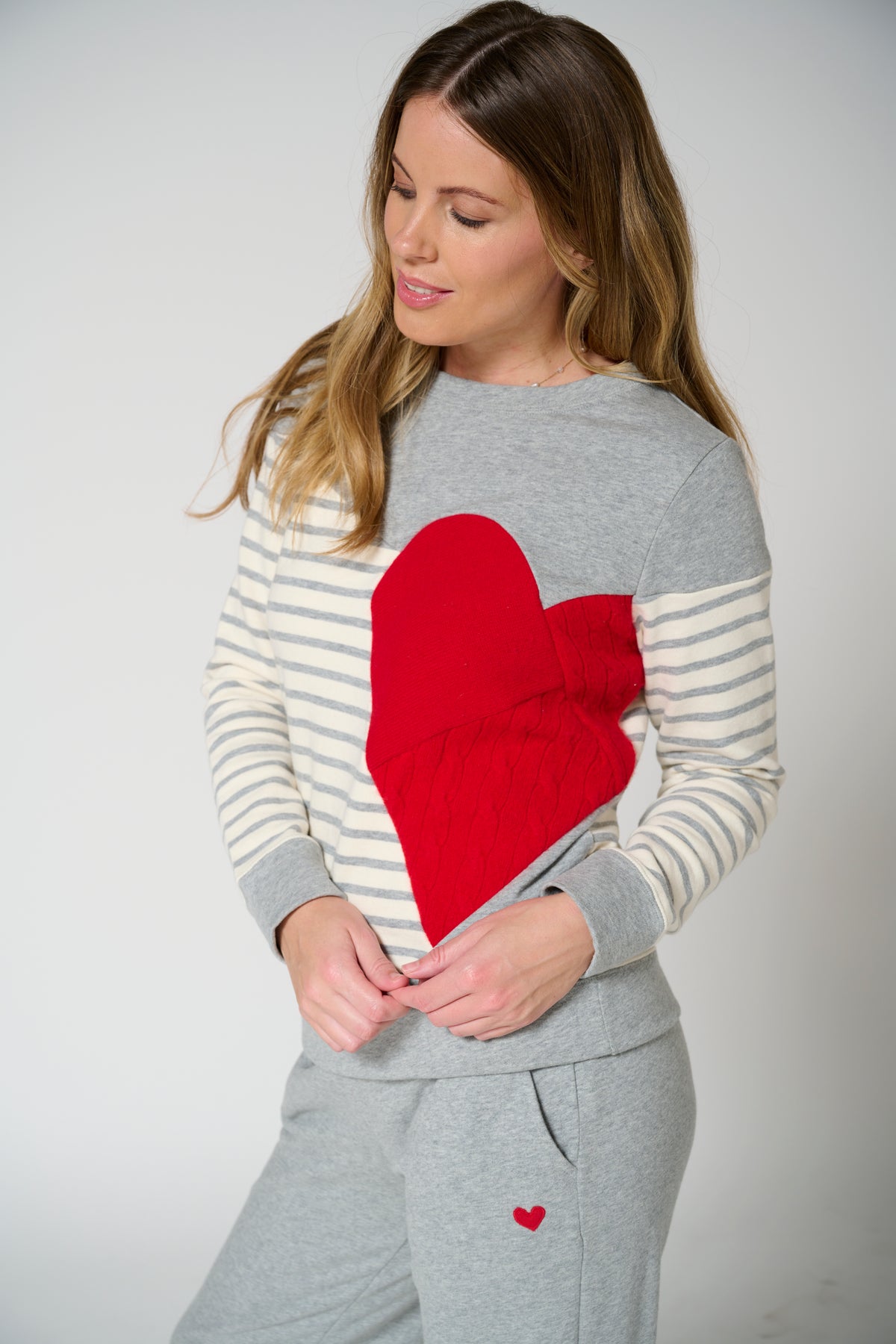 Momiji stripe sweatshirt