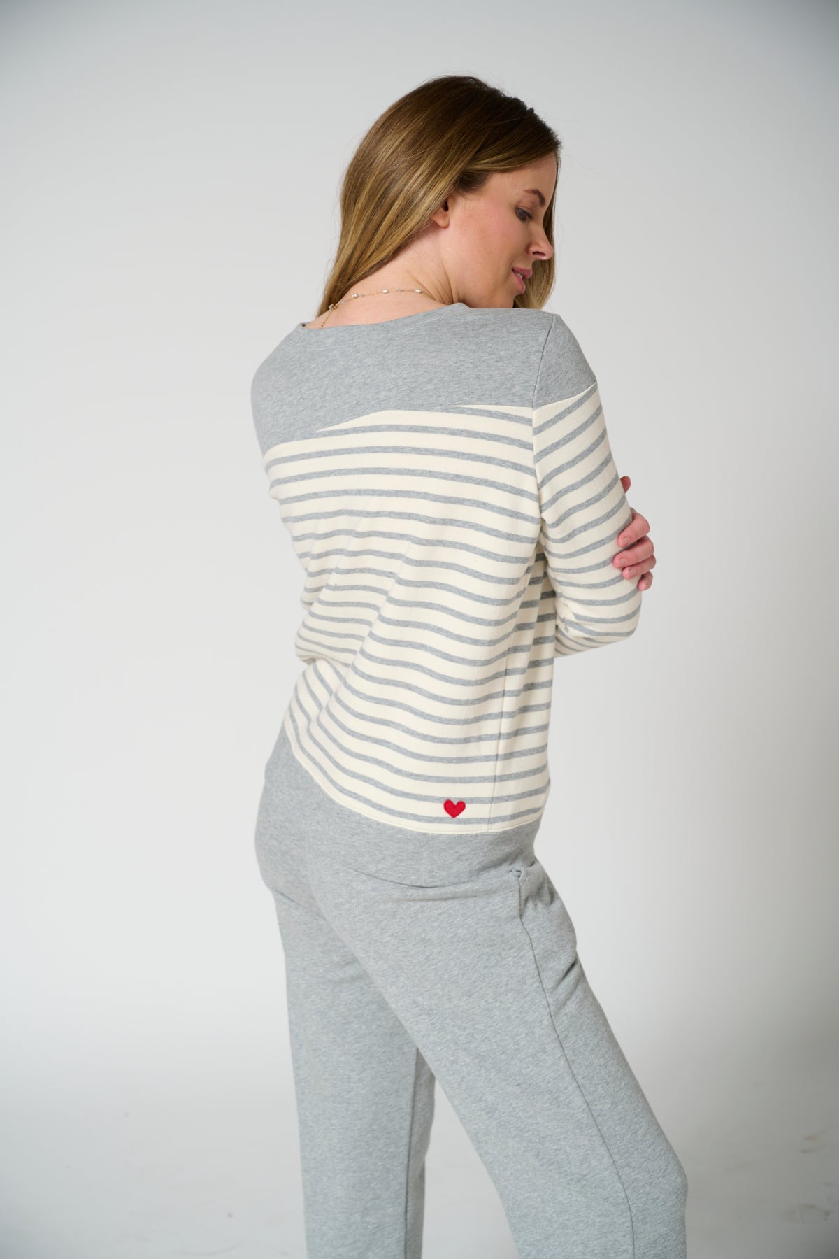 Momiji stripe sweatshirt