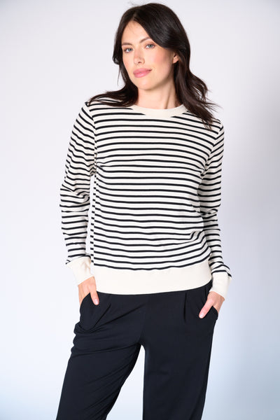 Genevieve stripe crew neck top