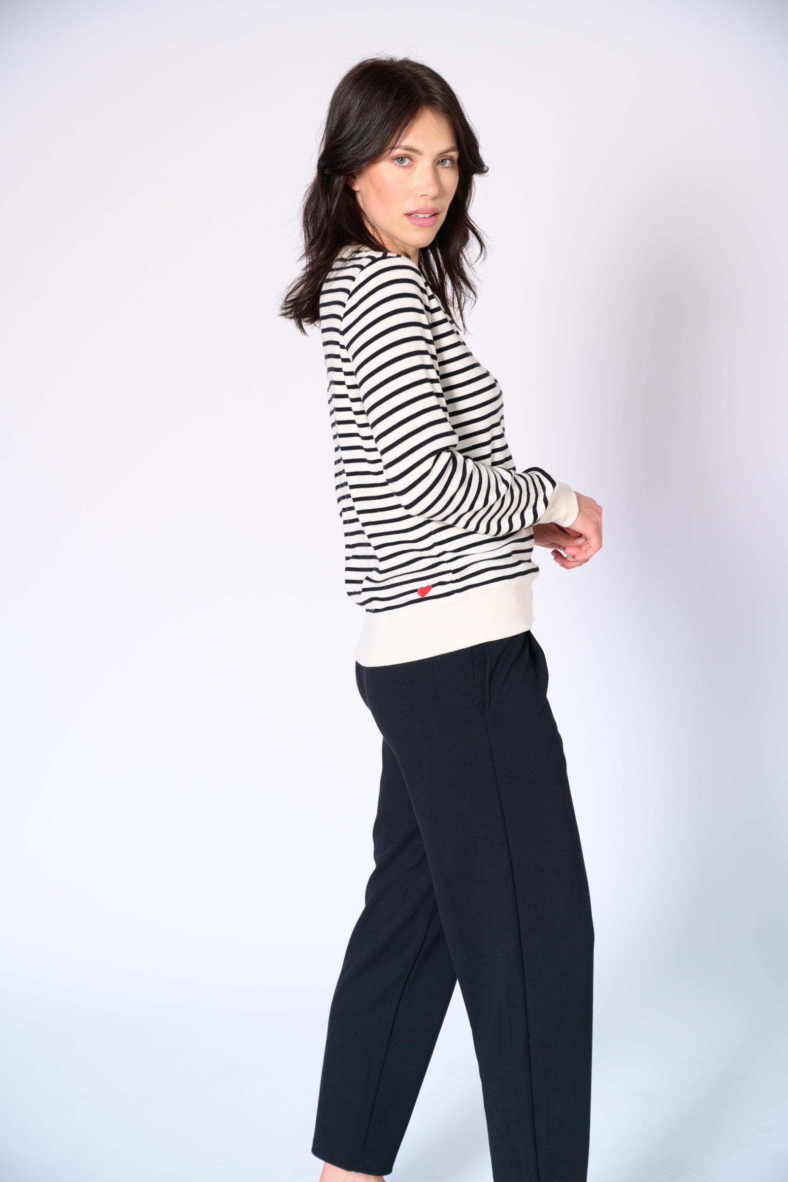 Genevieve stripe crew neck top