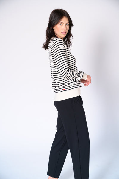 Genevieve stripe crew neck top