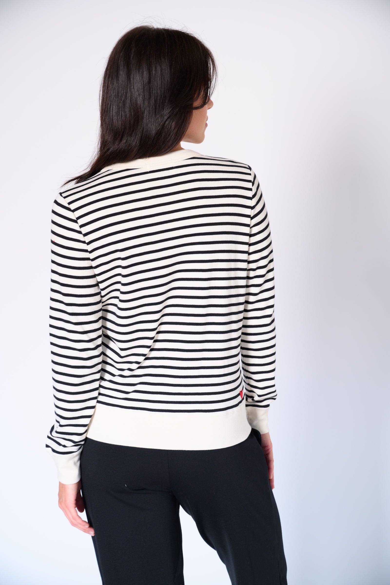 Genevieve stripe crew neck top