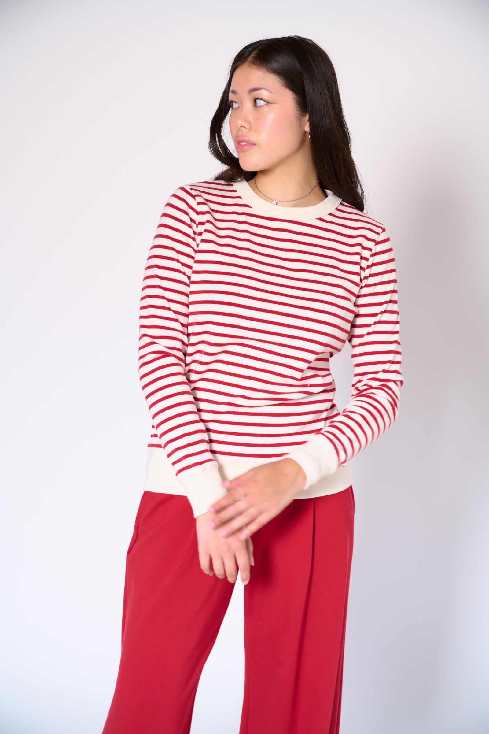 Genevieve stripe crew neck top