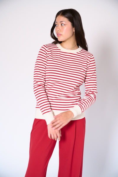 Genevieve stripe crew neck top