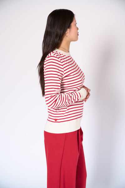 Genevieve stripe crew neck top