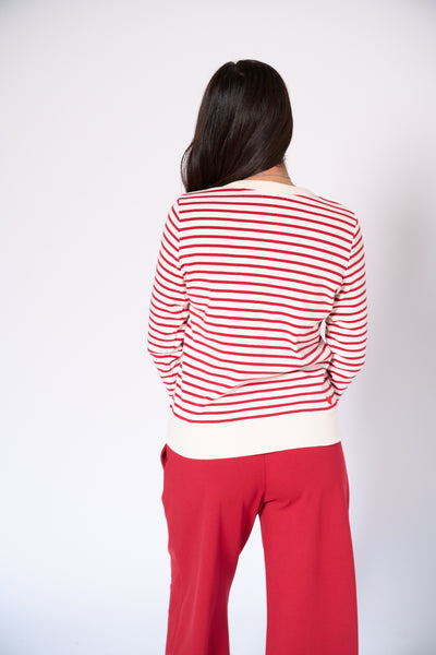 Genevieve stripe crew neck top