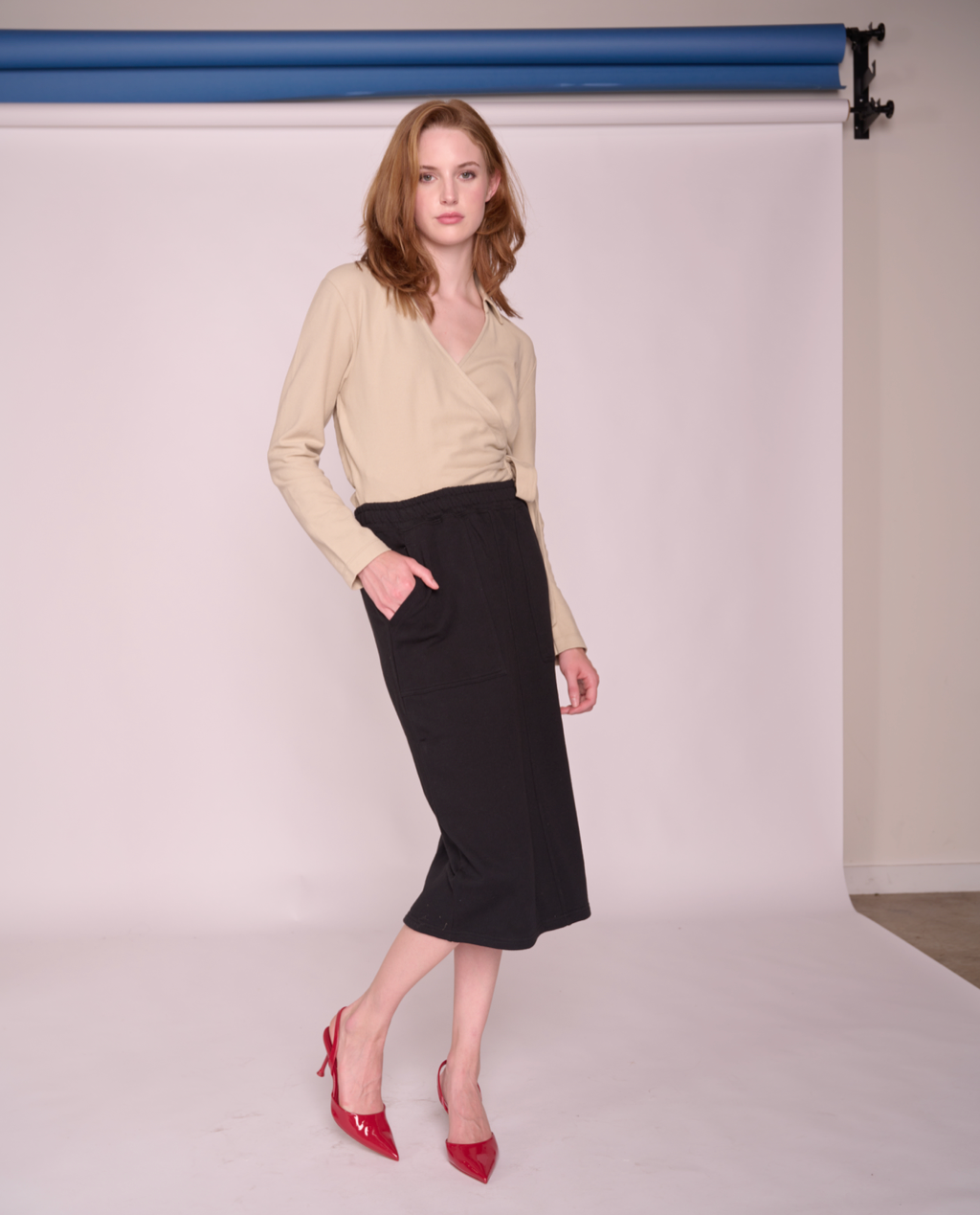 Rowan cozy midi skirt