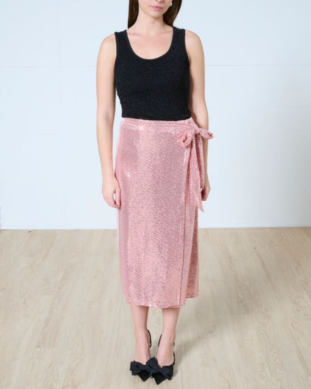 Natalie wrap midi skirt
