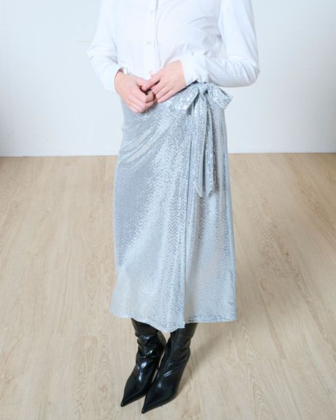 Natalie wrap midi skirt