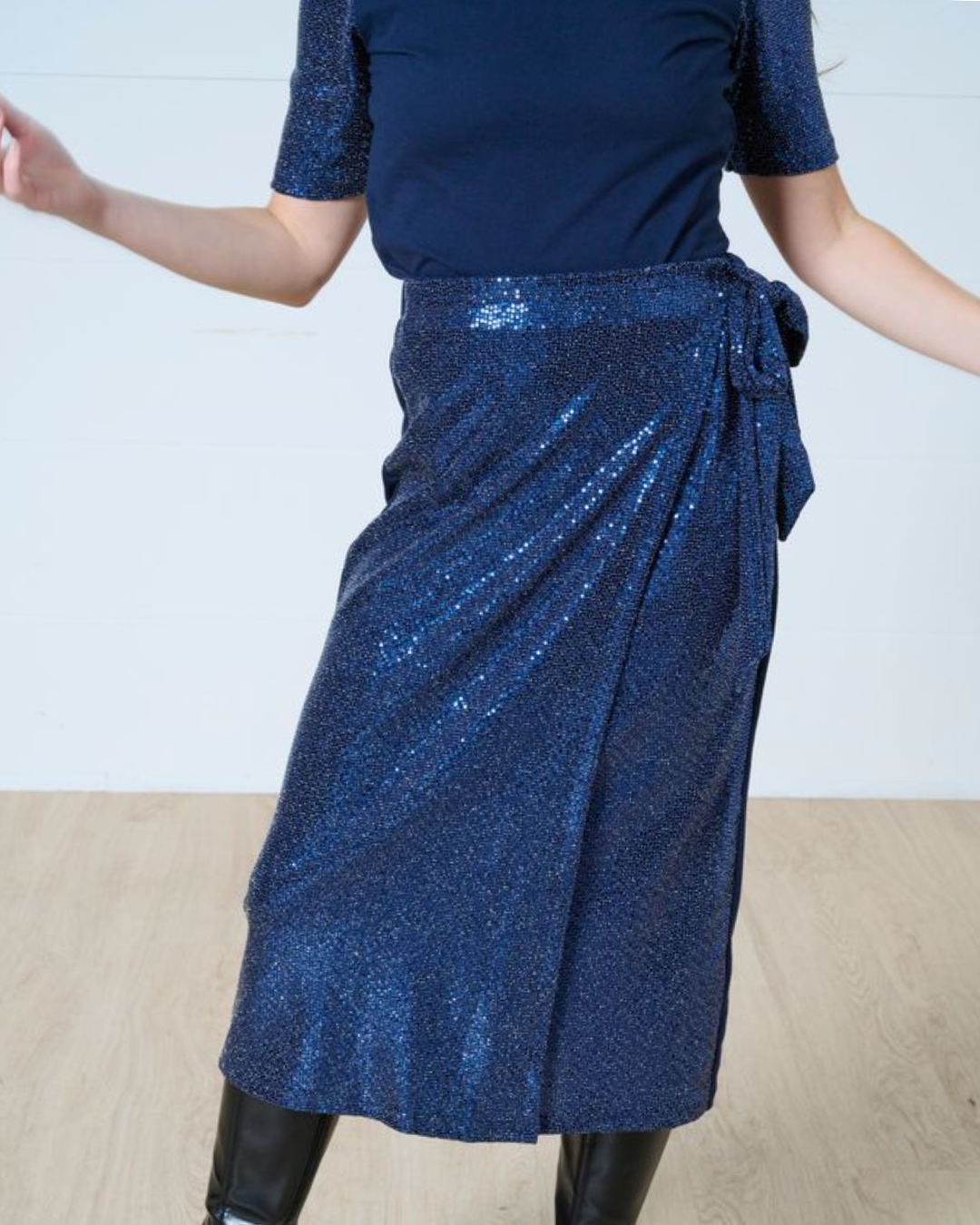 Natalie wrap midi skirt