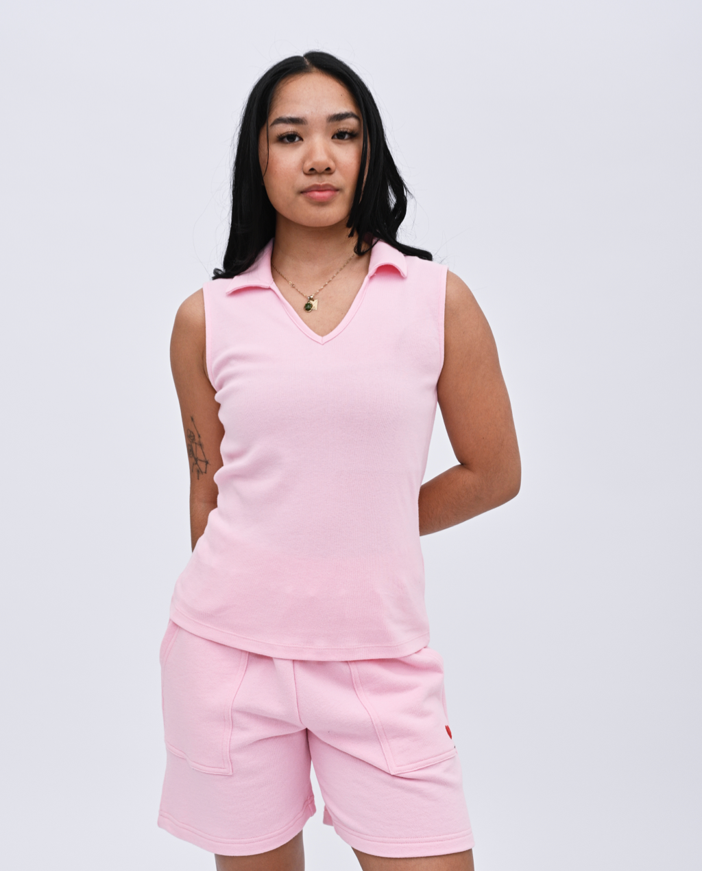 Sita sleeveless polo Top