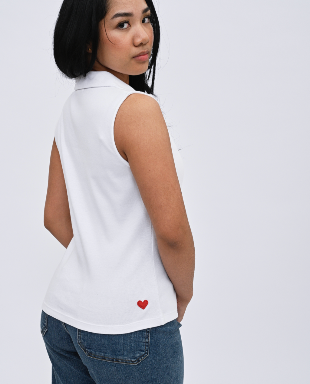 Sita sleeveless polo Top