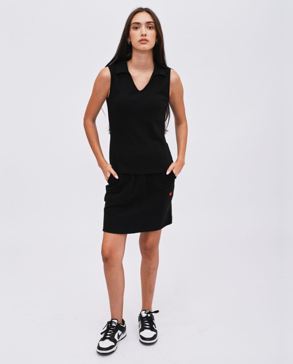Sita sleeveless polo Top