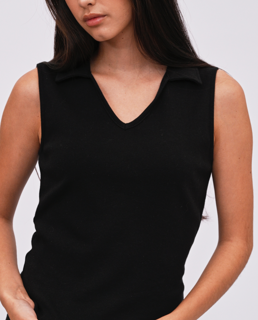 Sita sleeveless polo Top