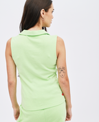 Sita sleeveless polo Top
