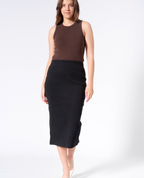 Vesta rib midi skirt