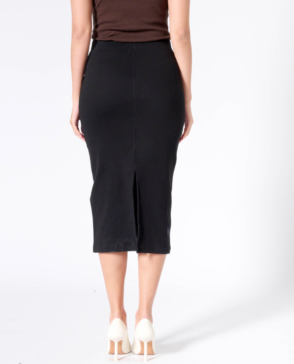 Vesta rib midi skirt