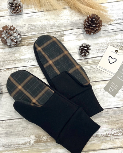 Ariel Mitts with Upcycled Flannel