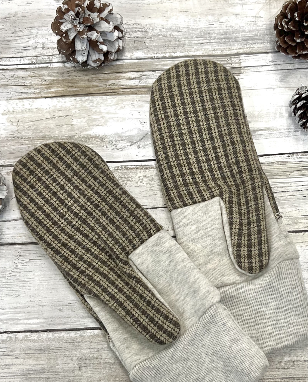 Ariel Mitts with Upcycled Flannel