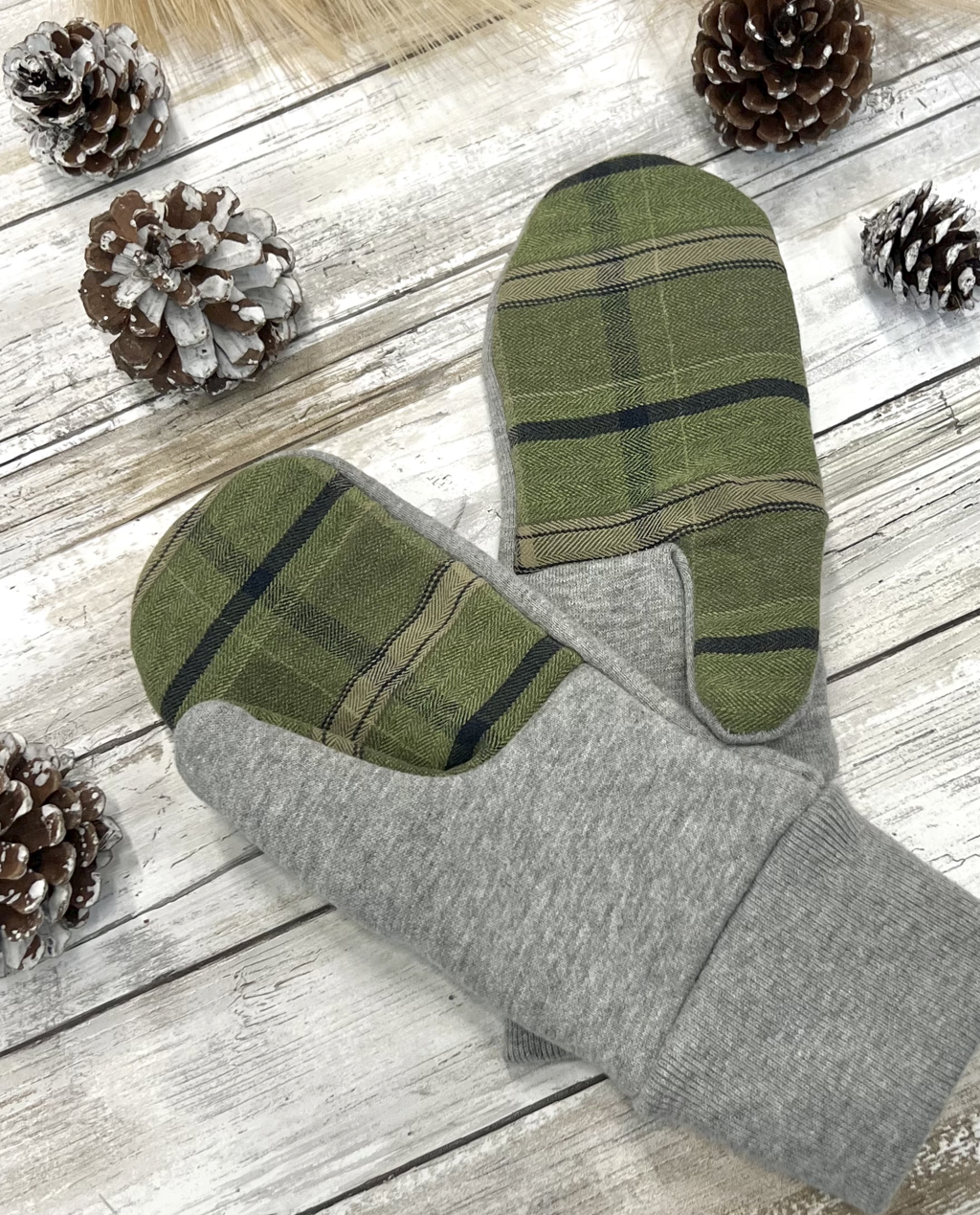Ariel Mitts with Upcycled Flannel