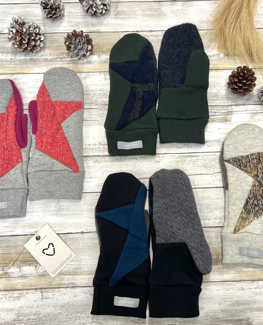 Skye Mitts with Upcycled Wool