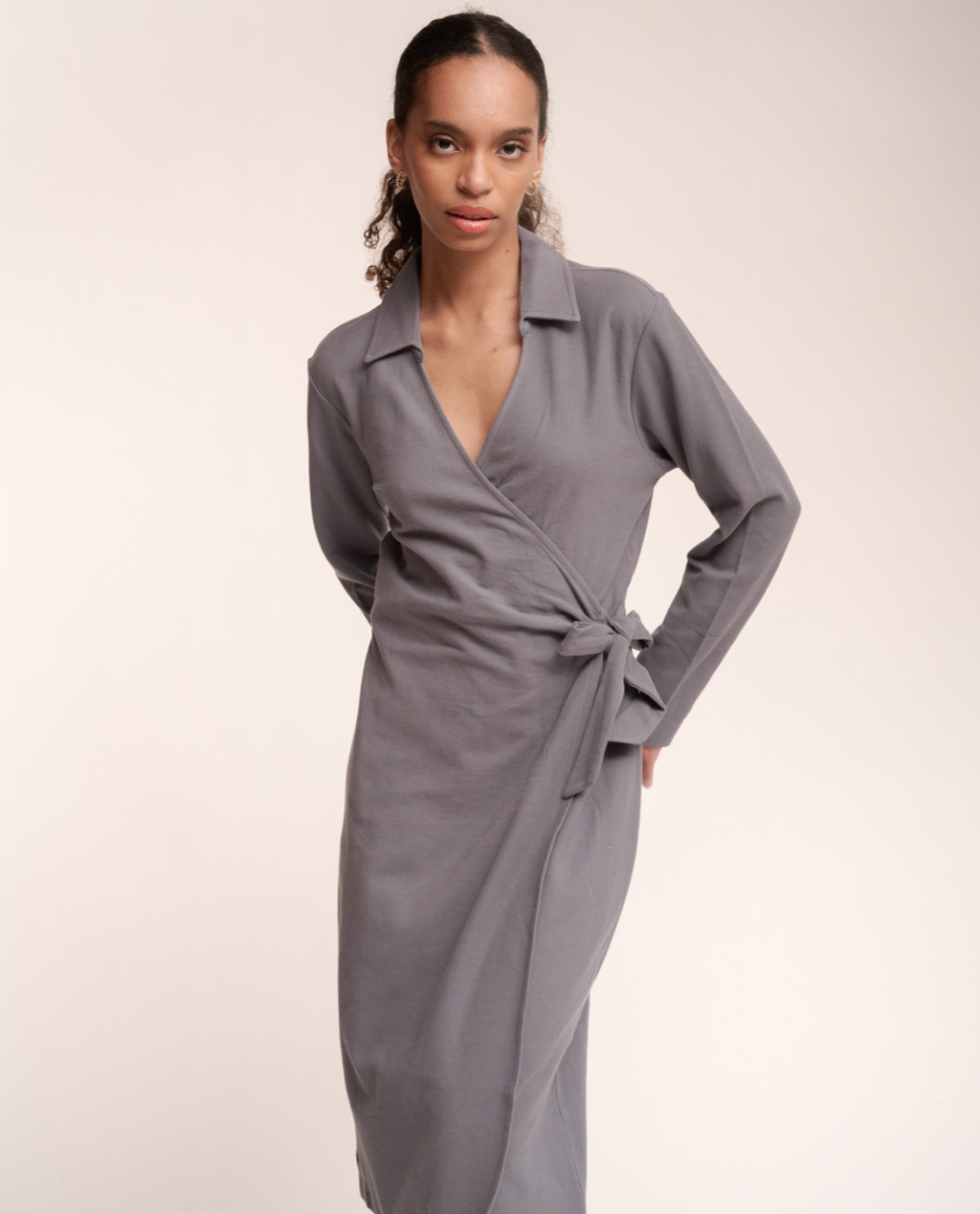 Anok wrap midi dress