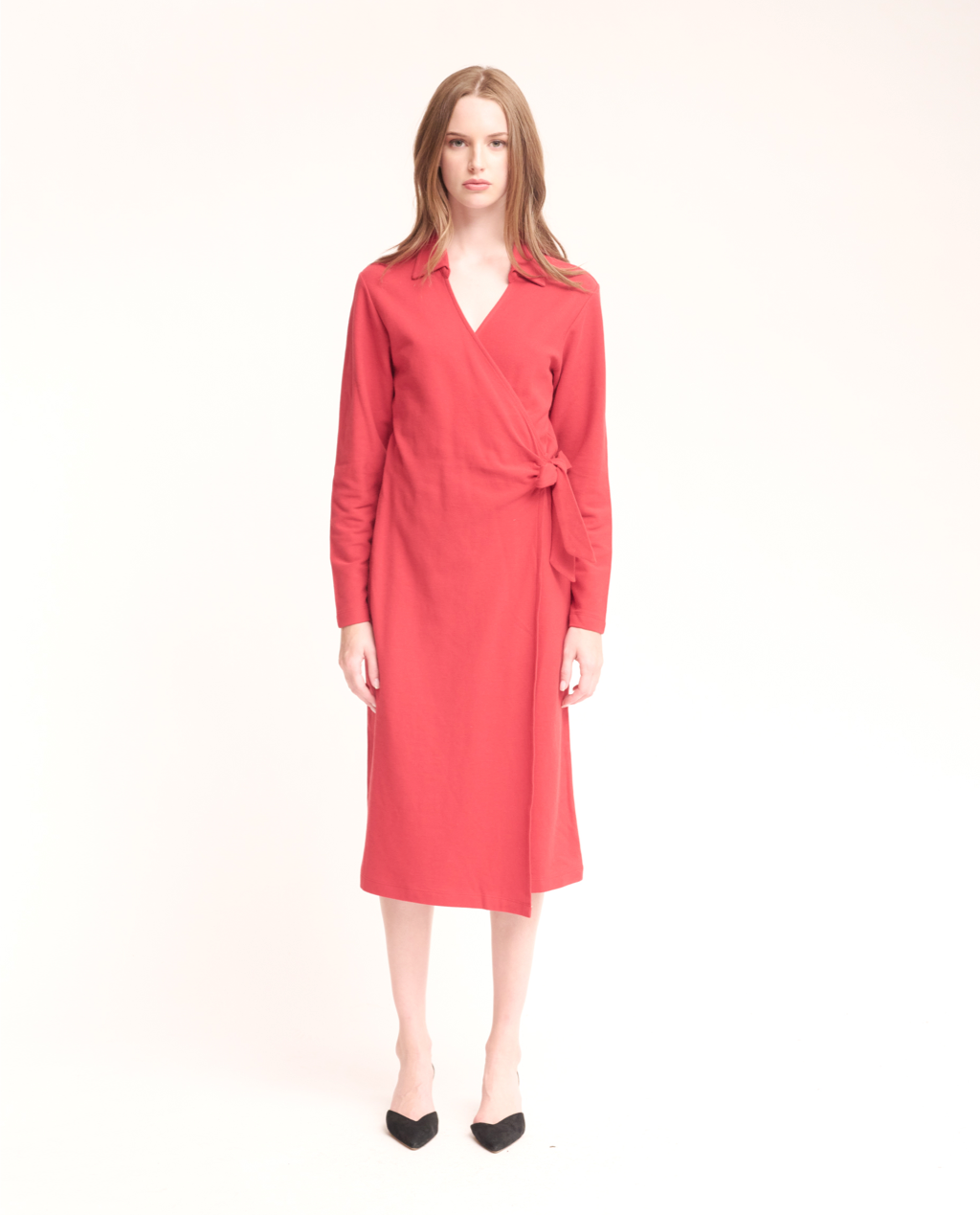 Anok wrap midi dress