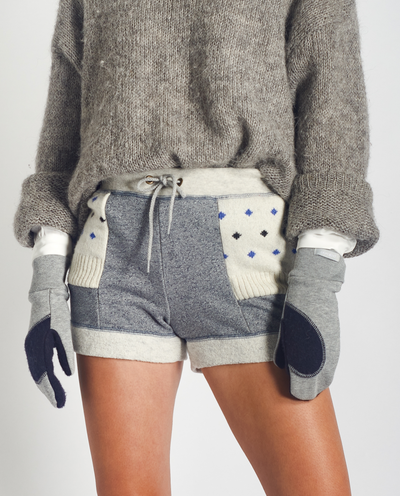 Ariel Mitts in Grey Mix with Upcycled Wool