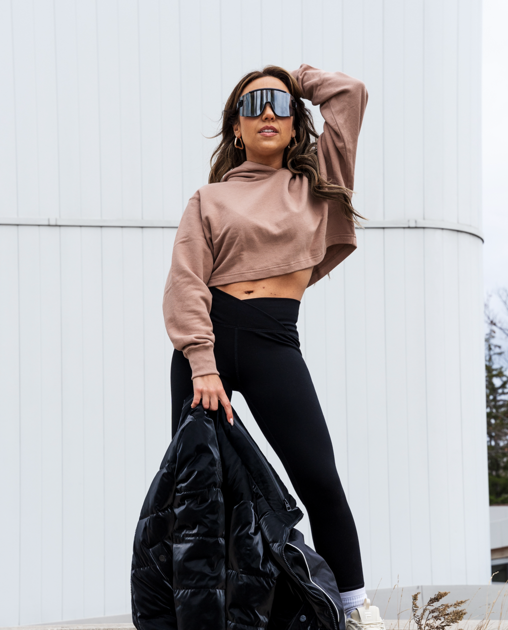 NS x preloved - Barbell Cropped Hoodie