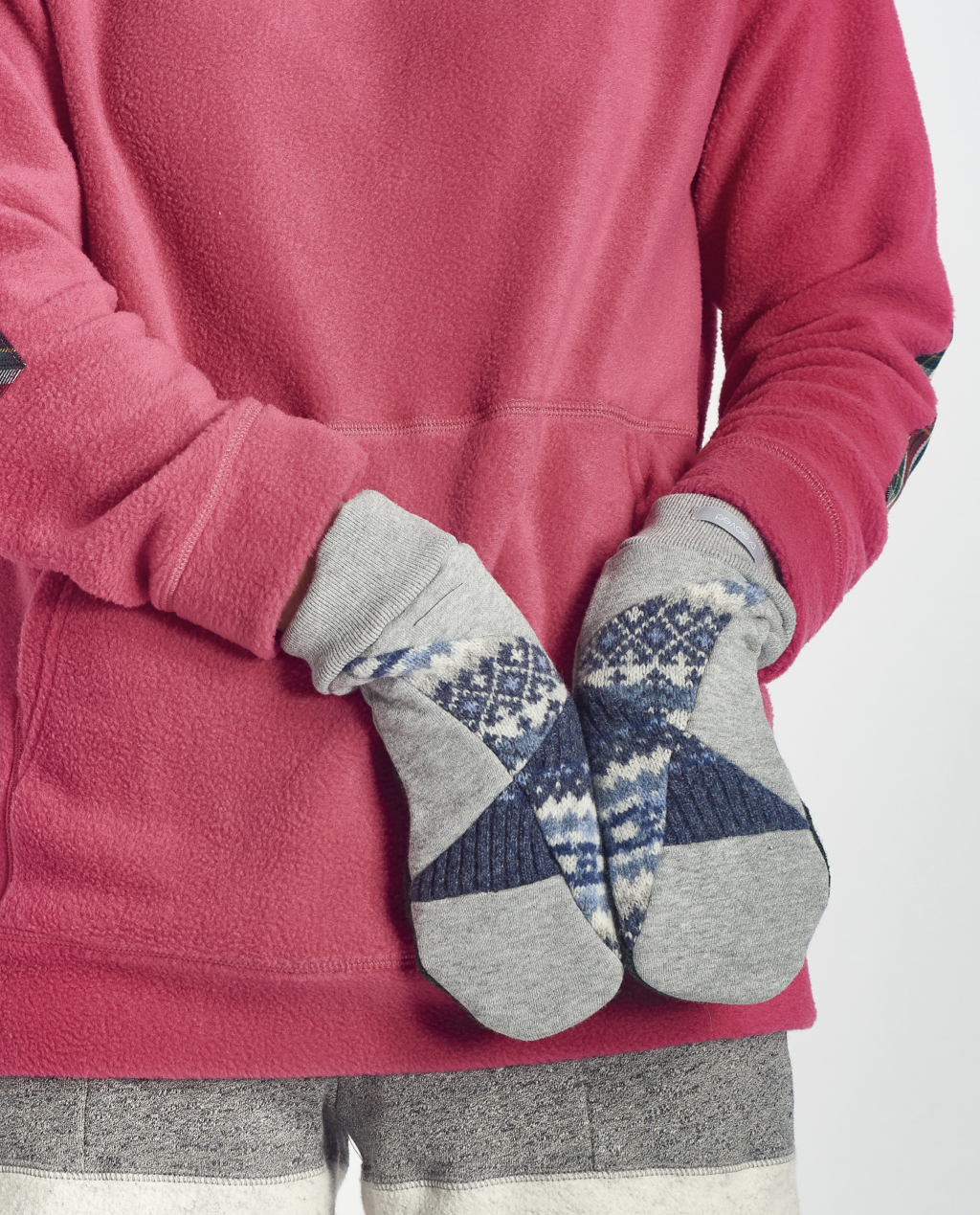 Skye Mitts in Grey Mix with Upcycled Wool